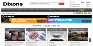 Dixons Website Screengrab of the Dixons website